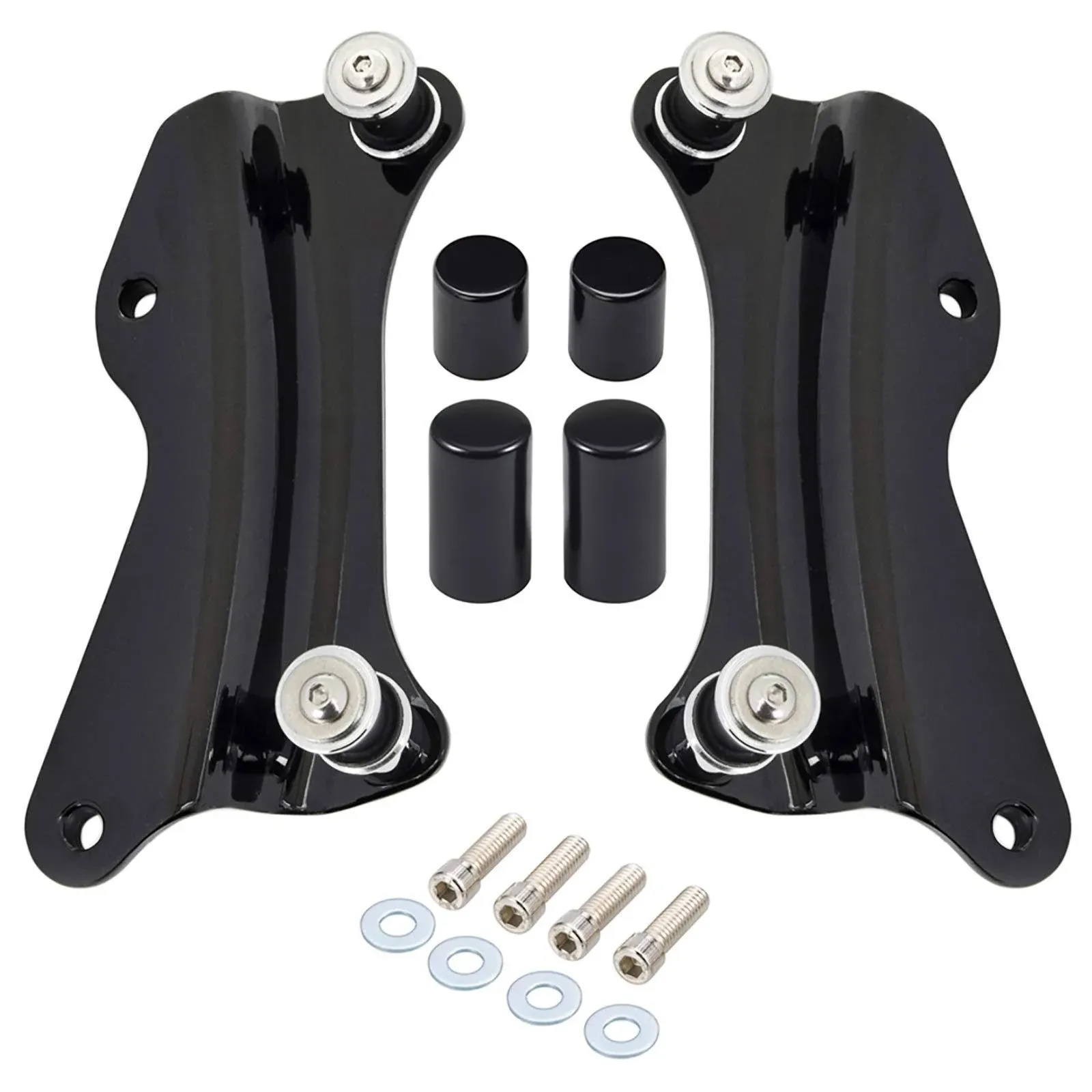 Amazicha Vivid Black 4 Point Docking Hardware Kit, 4 PCS Docking Hardware Covers Compatible for Harley Davidson Touring Street Glide Electra Glide Road Glide Road King 2014-2024