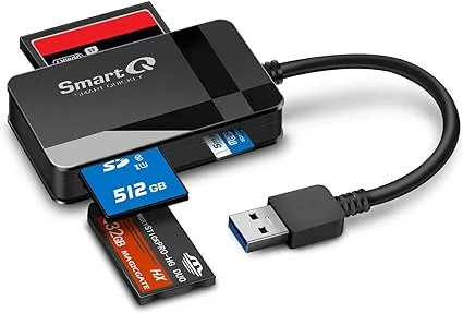 SmartQ C368 Pro USB 3.0 Multi-card Reader, Plug N Play, Apple and Windows Compatible, Powered by USB, Supports CF/SD/SDHC/SCXC/M