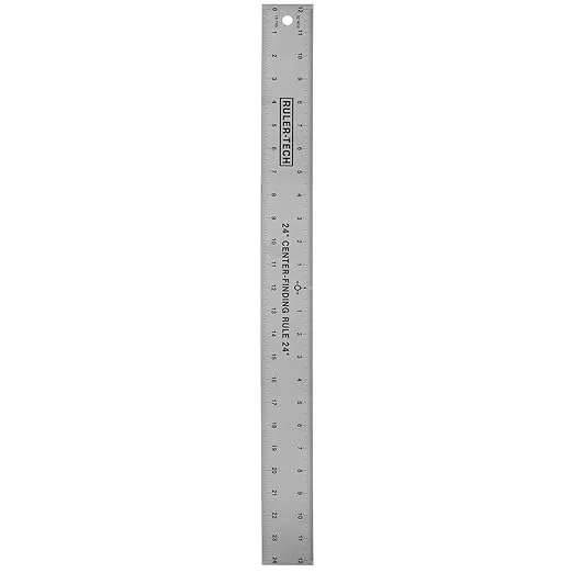 Stainless Steel Center Finding Ruler. Ideal for Woodworking, Metal Work, Construction and Around The Home (24" Ruler)