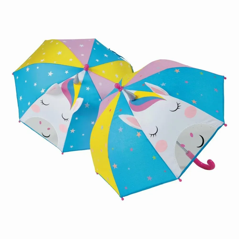 Floss & Rock Colour Changing 3D Rainbow Unicorn Umbrella