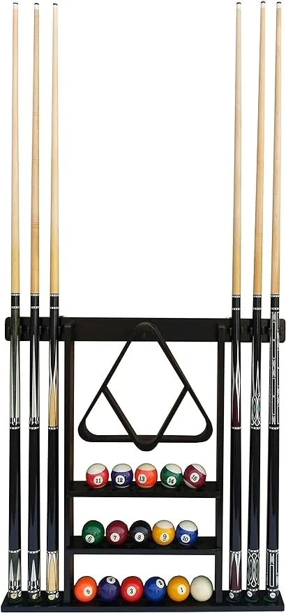  Wall Mount Cue Rack, Premium Quality Made in TAIWAN, Billiard Pool Cue Black