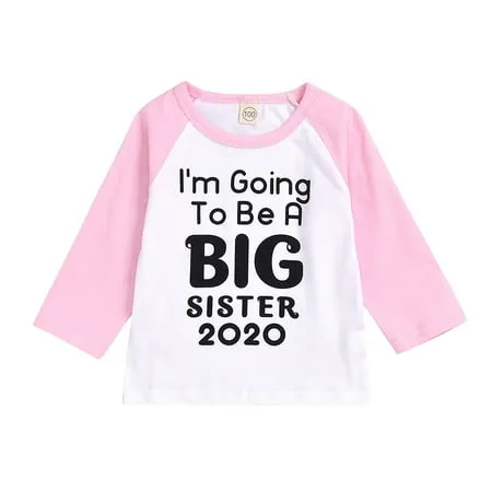 Toddler Kids Baby Girls Boys 2020 Newest T-Shirts Long Sleeve Tops Big Sisters Brothers Tees