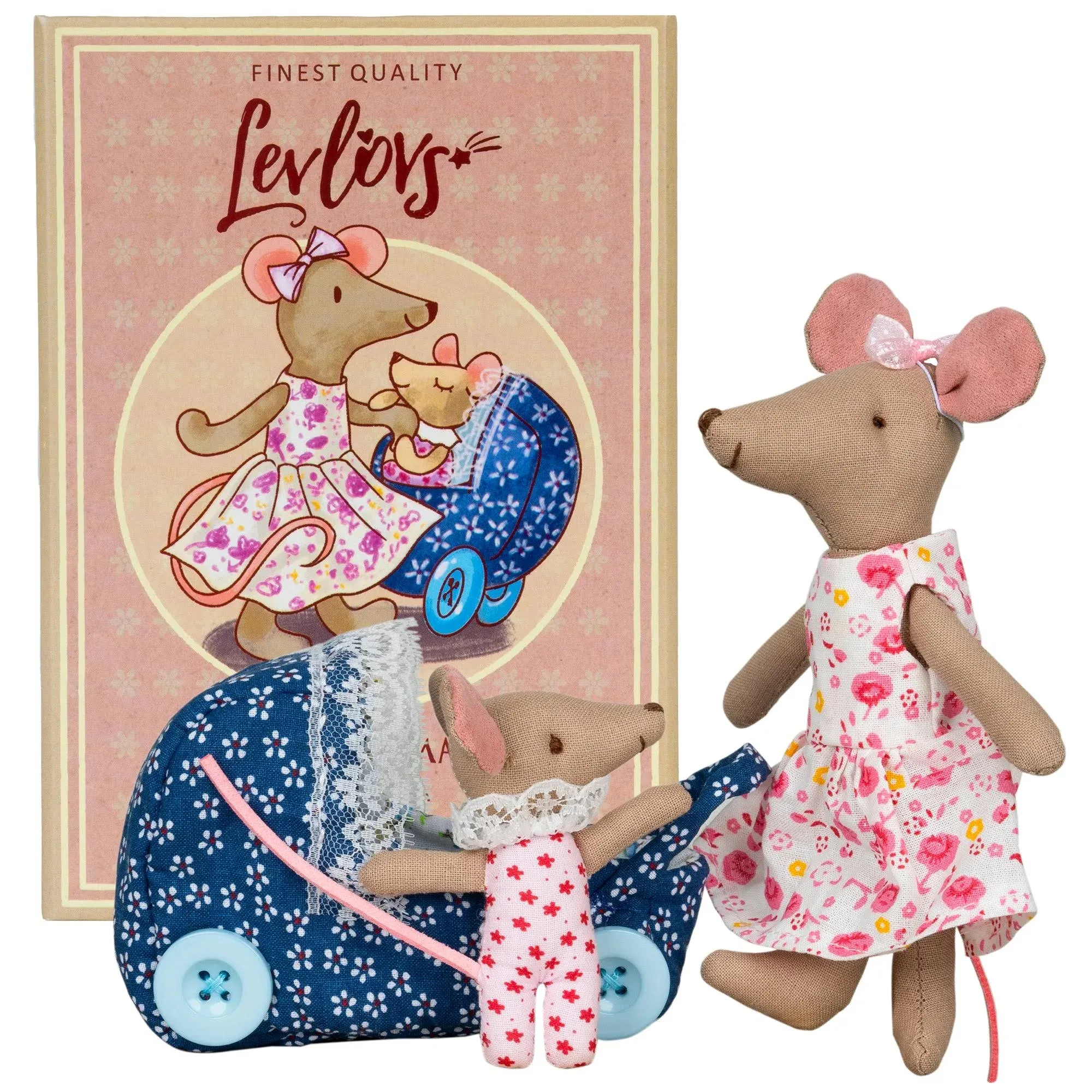 LEVLOVS Mouse in A Matchbox Toy Baby Registry Gift Toddler Gift Dolls Mom and ...