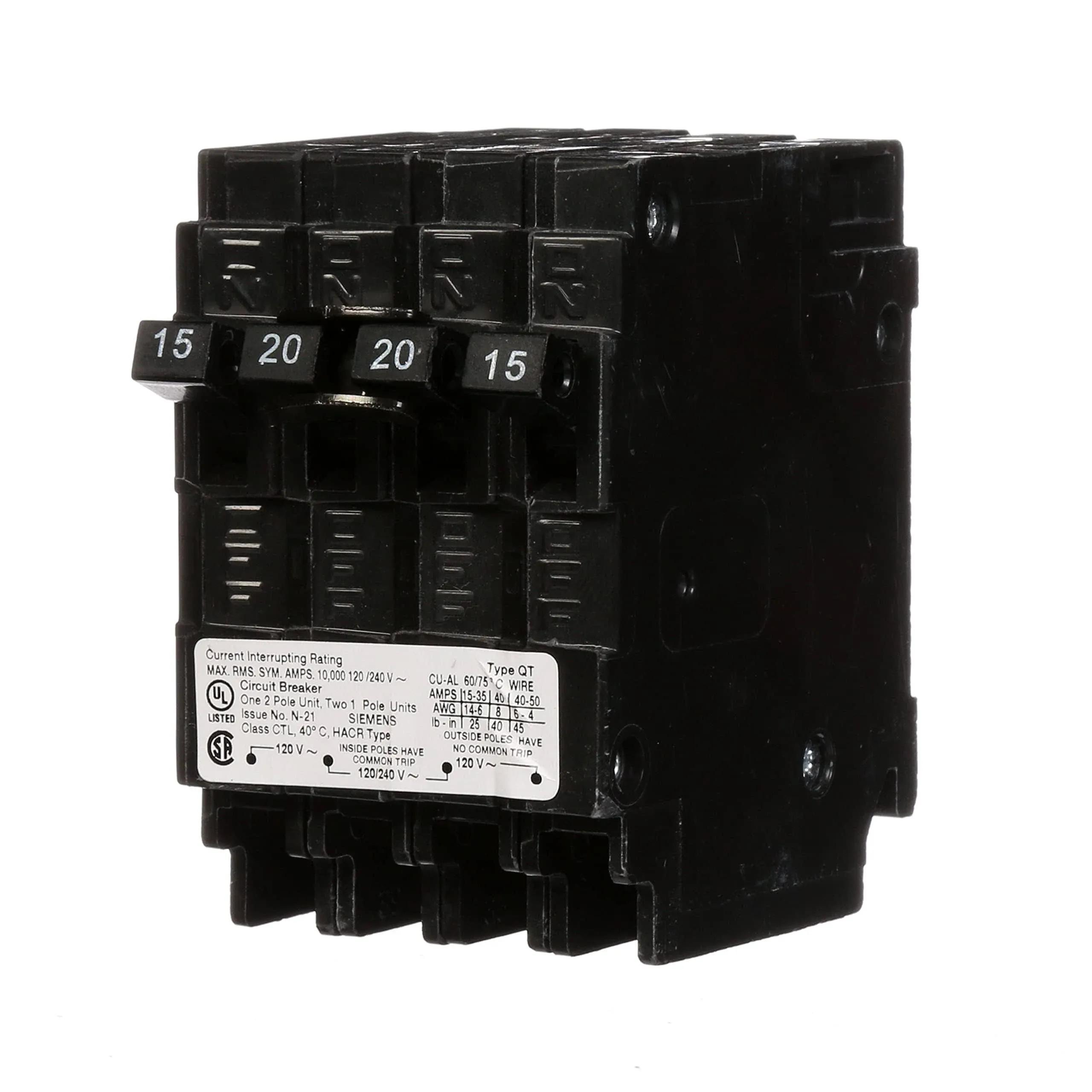 Siemens Q21520CT Quad Circuit Breaker