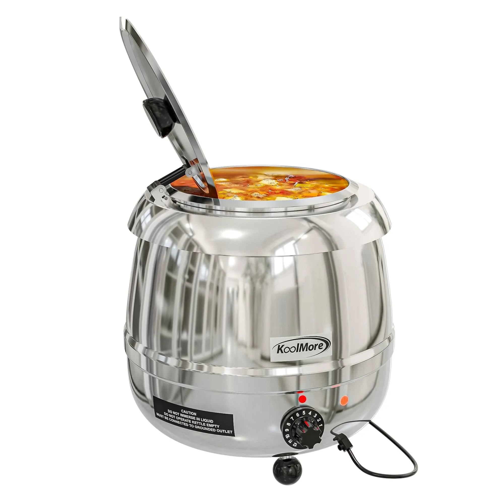 11.5 Qt. Round Countertop Stainless-Steel Food / Soup Kettle Warmer, S