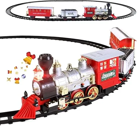 WESPREX Electric Train Set for Kids w/Headlight, Realistic Sound,... 