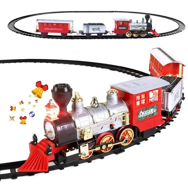 WESPREX Electric Train Set for Kids w/Headlight, Realistic Sound,... 