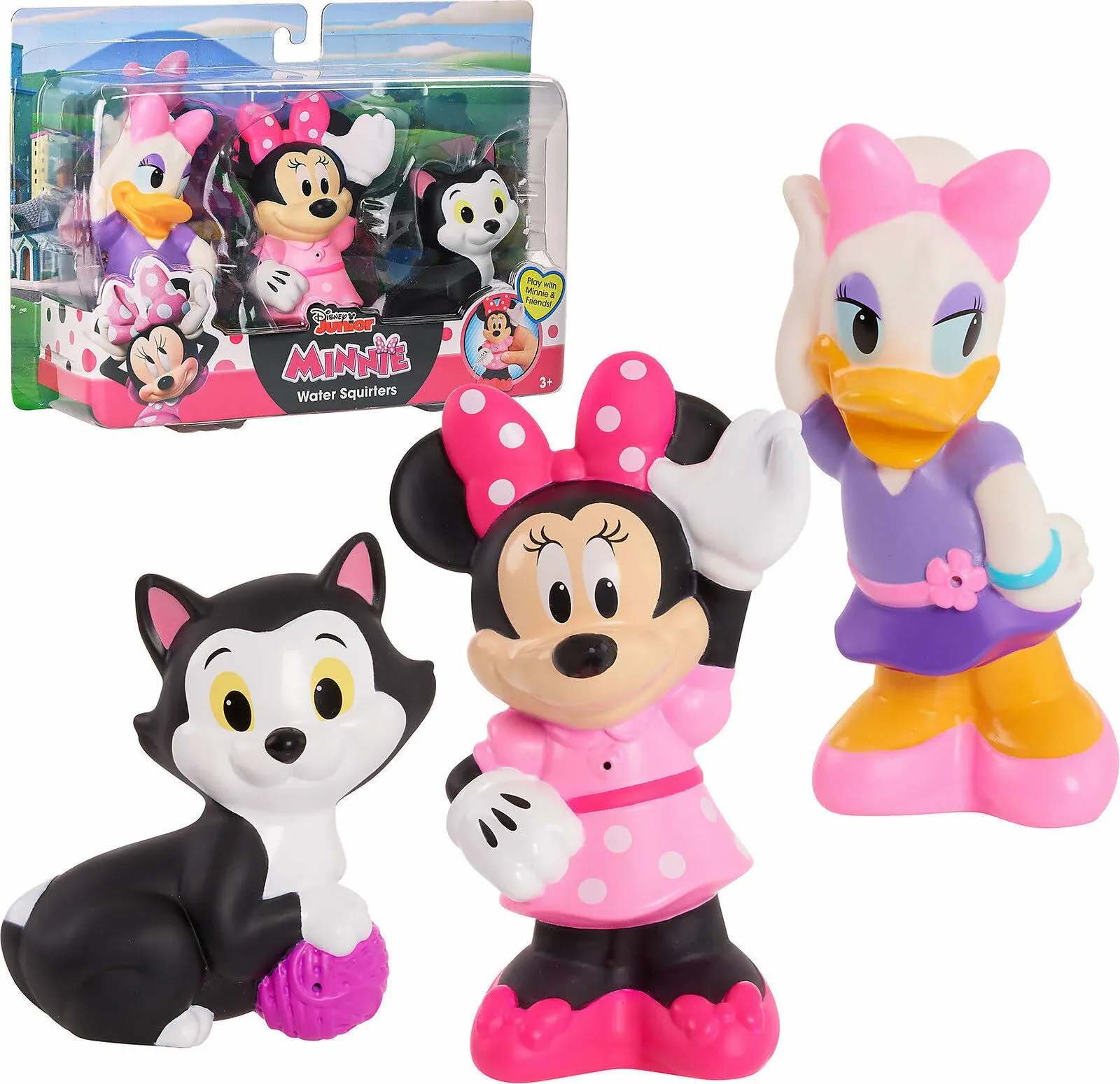 Disney Minnie Mouse, Daisy Fígaro Bath Water Squirter Toy Set 3 Pieces New