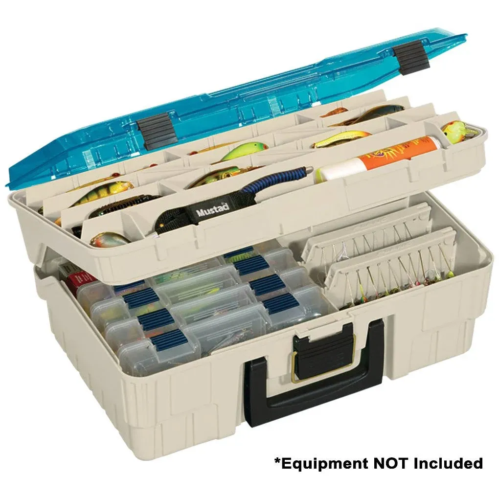 Plano Two Level Magnum 3500 Tackle Box, Beige, 1-(Pack),Sandstone/Blue