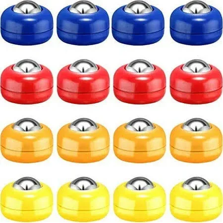 16 Pieces Mini Shuffleboard Replacement Pucks Tabletop Equipment Rollers Set Shuffleboard Curling Accessories