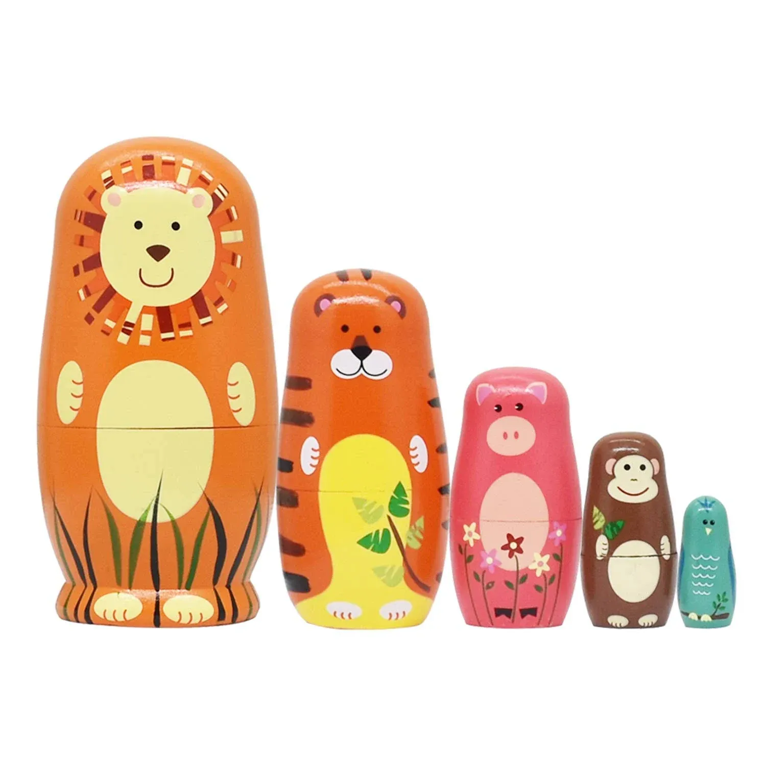 Tphon Russian Nesting Dolls Wooden Matryoshka Dolls for Kids Handmade Cute ...