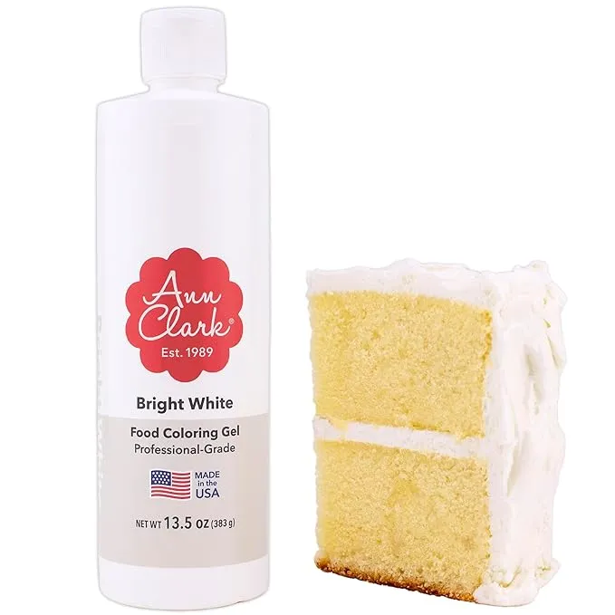 Ann Clark Bright White Food Coloring Gel Extra Large 13.5 oz Professional Grade Made in USA