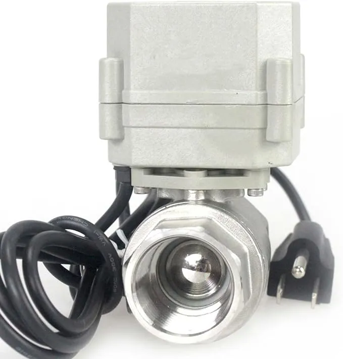 1 inch DN25 110-230VAC Normally Closed Stainless Steel 304/CF8 Motorized Electrical Ball Valve With U.S. Plug