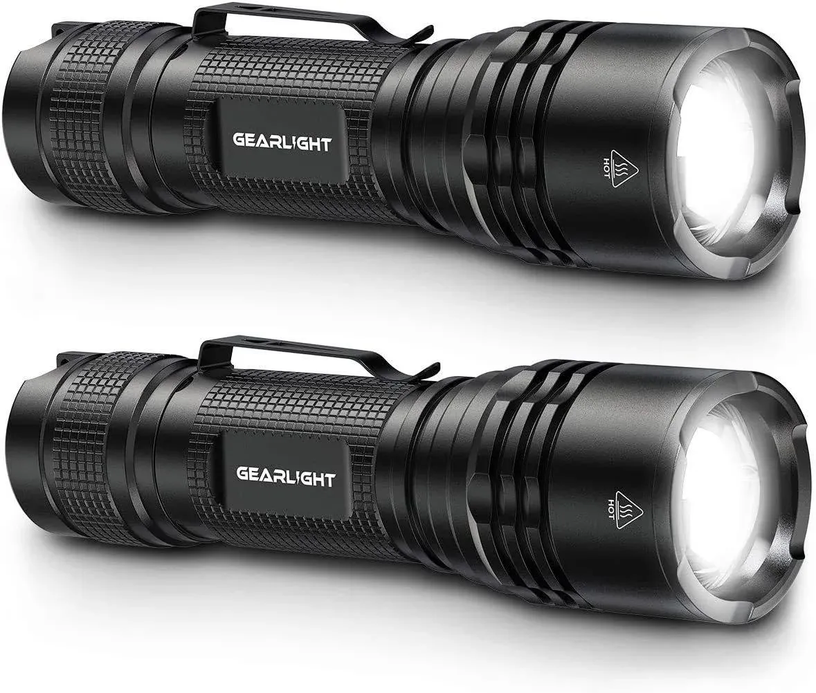 GearLight Tac LED Tactical Flashlights 2-Pack