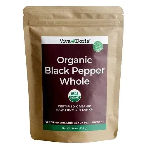 Viva Doria Organic Whole Black Pepper