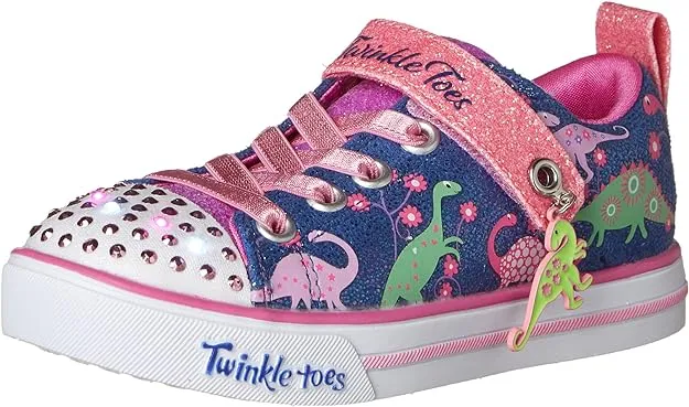 "SKECHERS Girls' Twinkle Toes Sparkle Lite Dino Brights PS Sneakers"