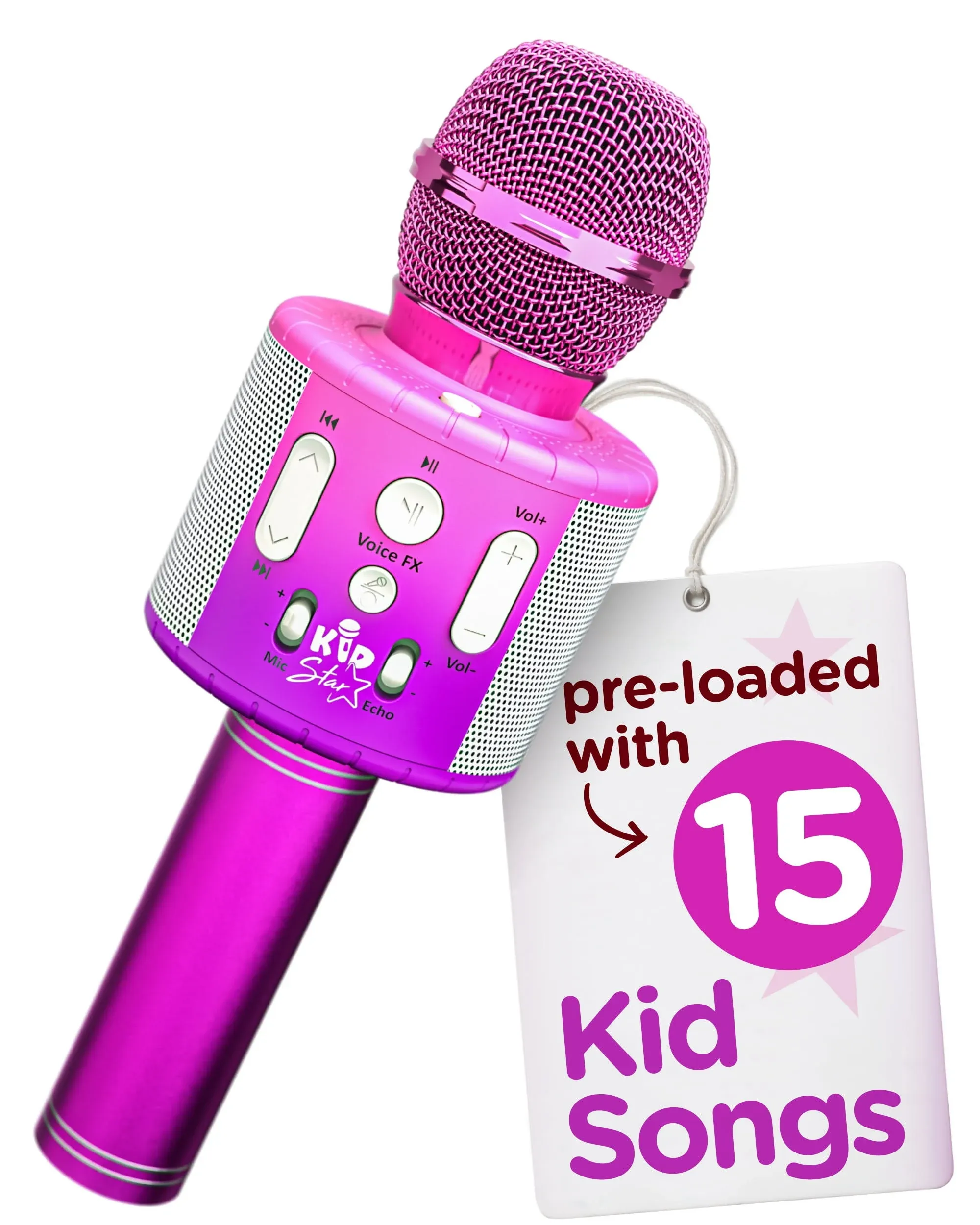 Move2Play, Kids Karaoke Microphone | Includes Bluetooth & Pre-Loaded Nursery Rhymes | Birthday Gift for Girls, Boys & Toddlers