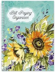 Watercolor Sunflower Bill Paying Organizer