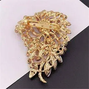 SELOVO Big Large Flower Statement Brooches Pins Scarf Decoration Gold Tone