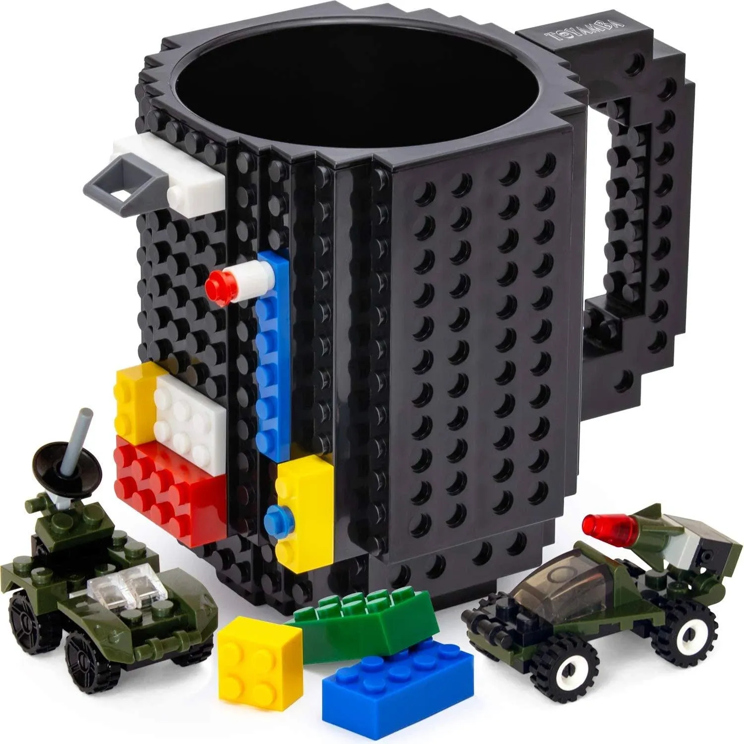 TOYAMBA Build on Brick Mug BPA-Free Funny Coffee Mug with 3 Packs of Building ...