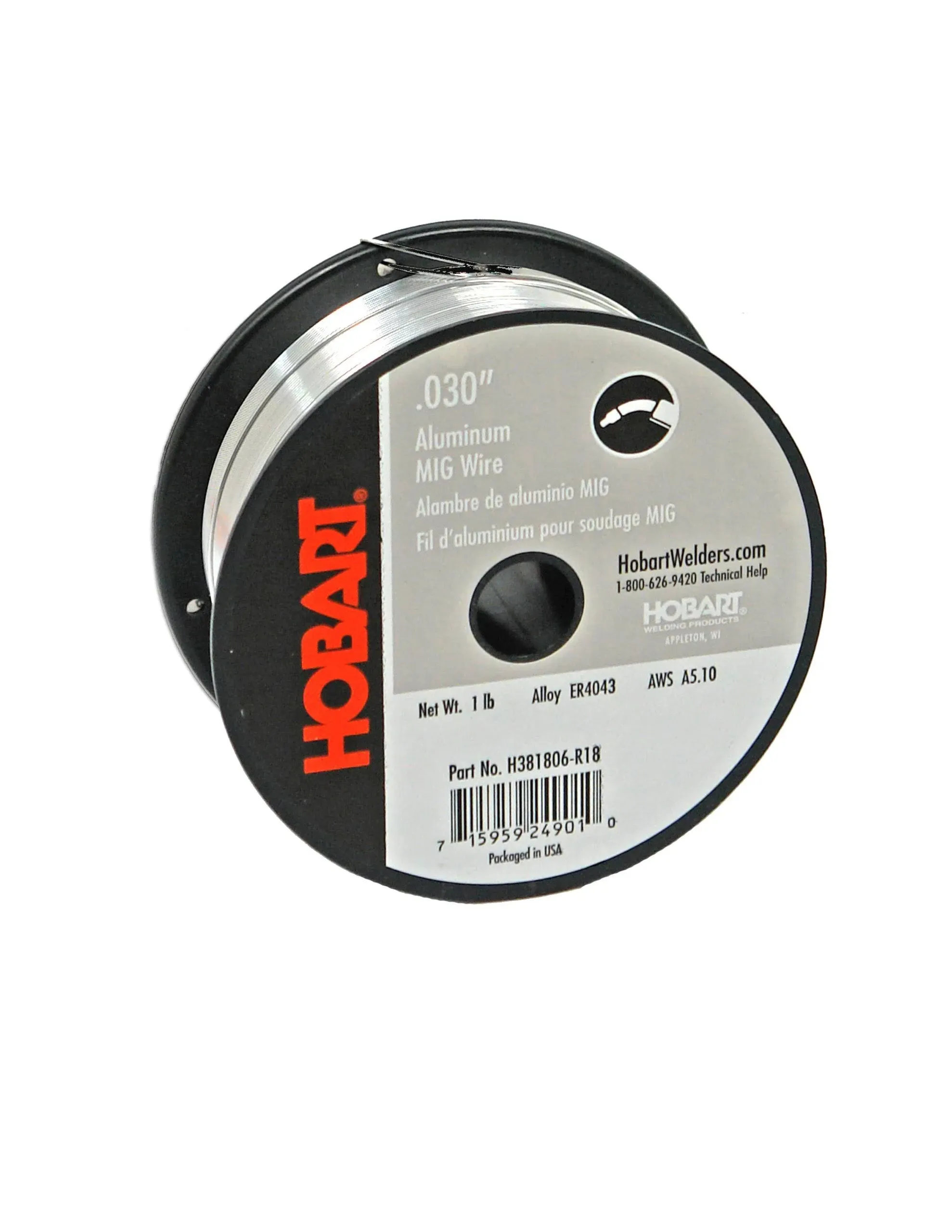 Hobart H381806-R18 1lb. ER4043 Aluminum Welding Wire