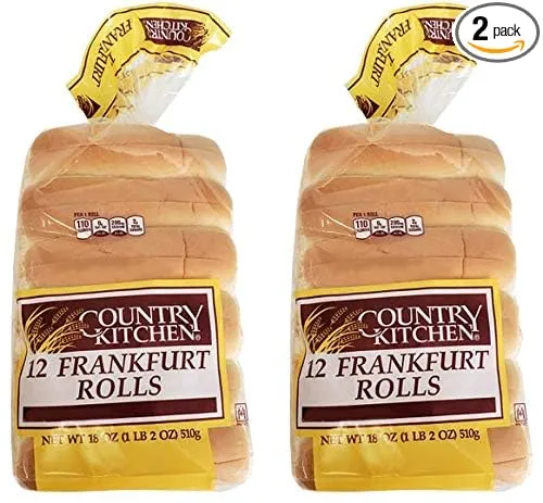 Country Kitchen Frankfurter Rolls for Hot Dogs or Maine Lobster - Pack of 12 or 24 Count