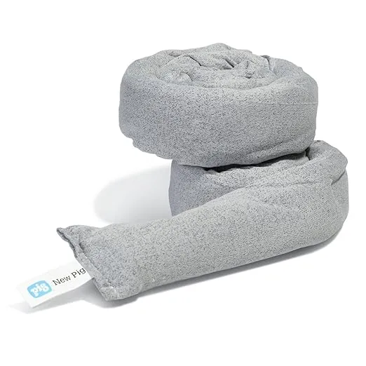 PIG Home Solutions Dryer-Safe Reusable Water Absorbent Sock - 2 Pack - 3" x 38" - Absorbs Up to 34 oz per Sock - Gray - PM50672