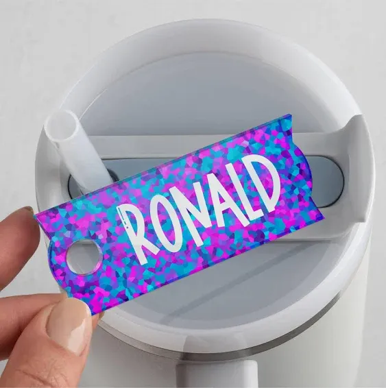 Personalized Stanley Tumbler Name Plates - Colorful - Custom Name Tag 