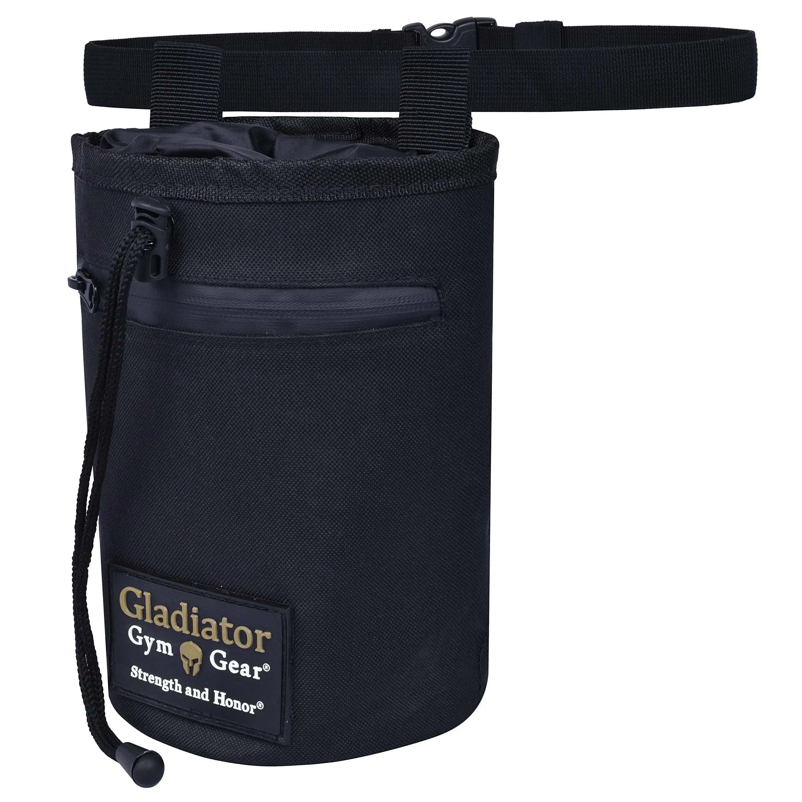 Gladiator Climbing Chalk Bag , Drawstring Hand Chalk Bag with Pockets , Loop 