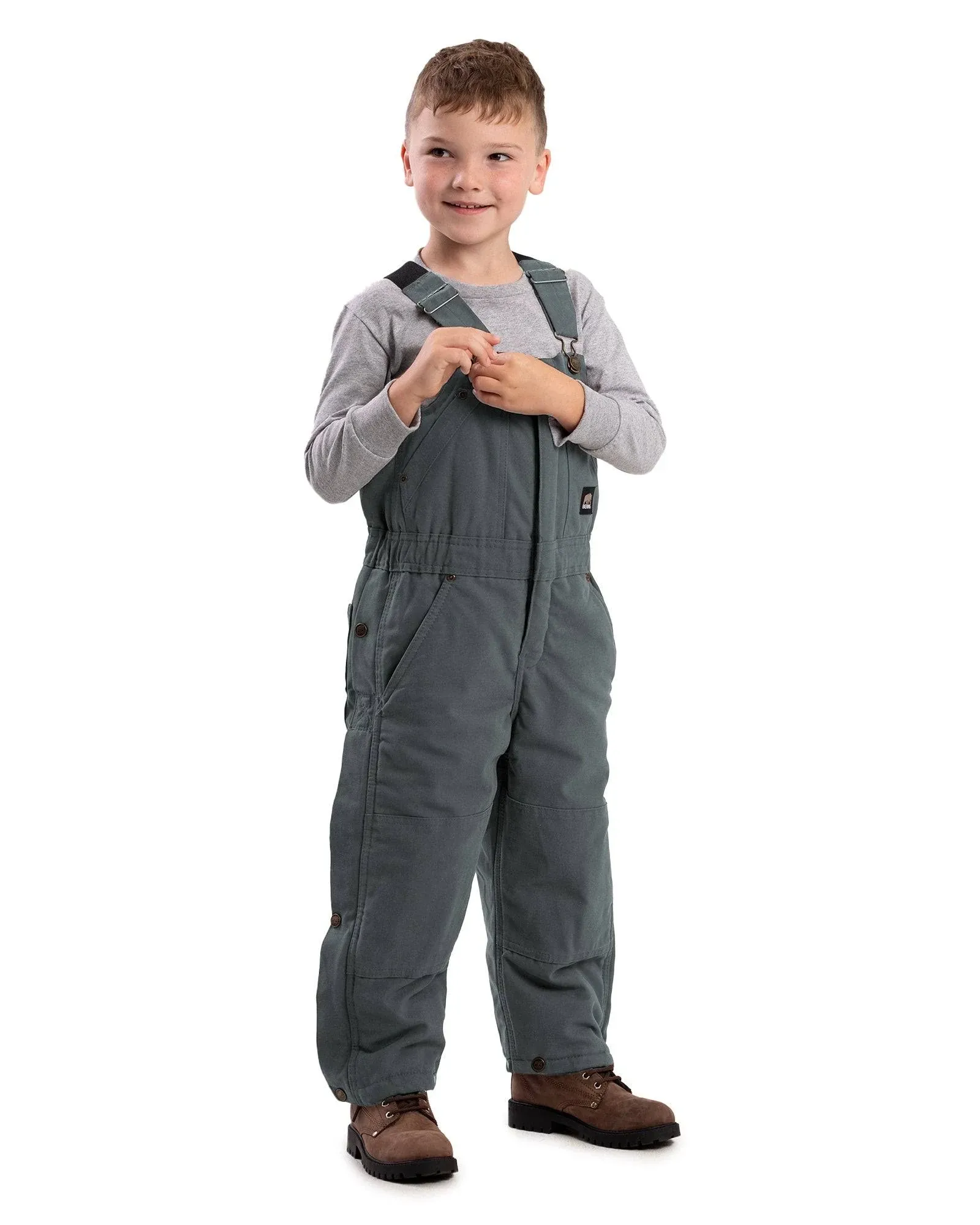 Berne Youth Washed Insulated Bib Overall Titanium L / R