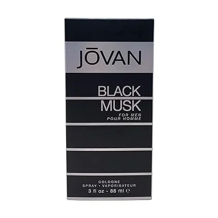 Jovan Black Musk Eau De Cologne Spray for Men, Multicolor, 3 Fl Oz