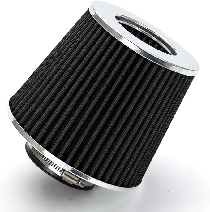 3&#034; Cold Air Intake Dry Filter Universal BLACK For Geo Prizm/Spectrum<wbr/>/storm