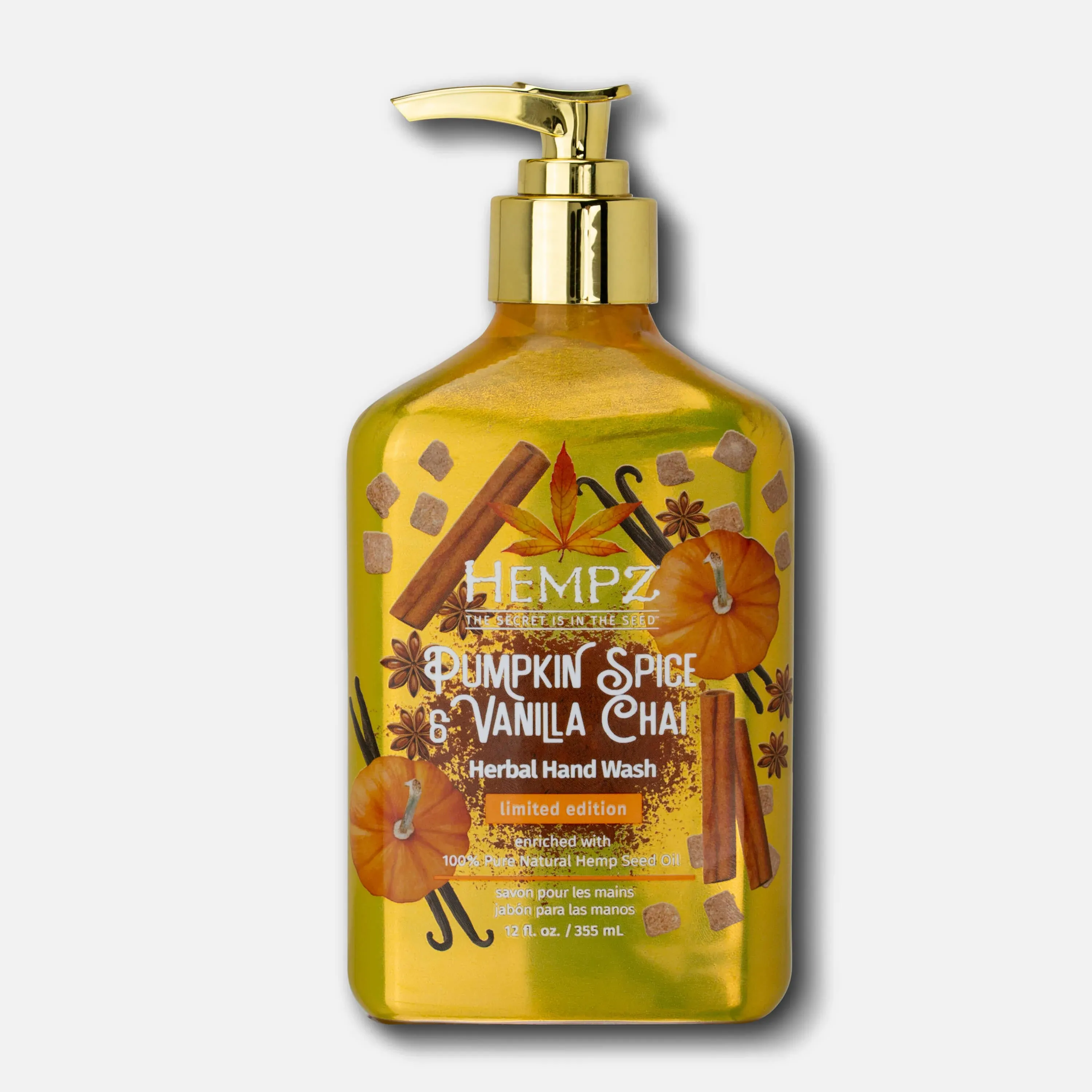 Hempz Pumpkin Spice Vanilla Chai Herbal Hand Wash Limited Edition - 12 oz