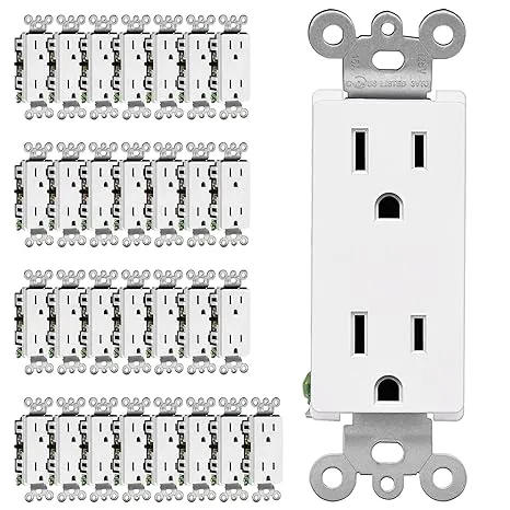 CML 15 Amp Decorator Wall Receptacle Outlet, 100 Pack Standard Electrical Out...