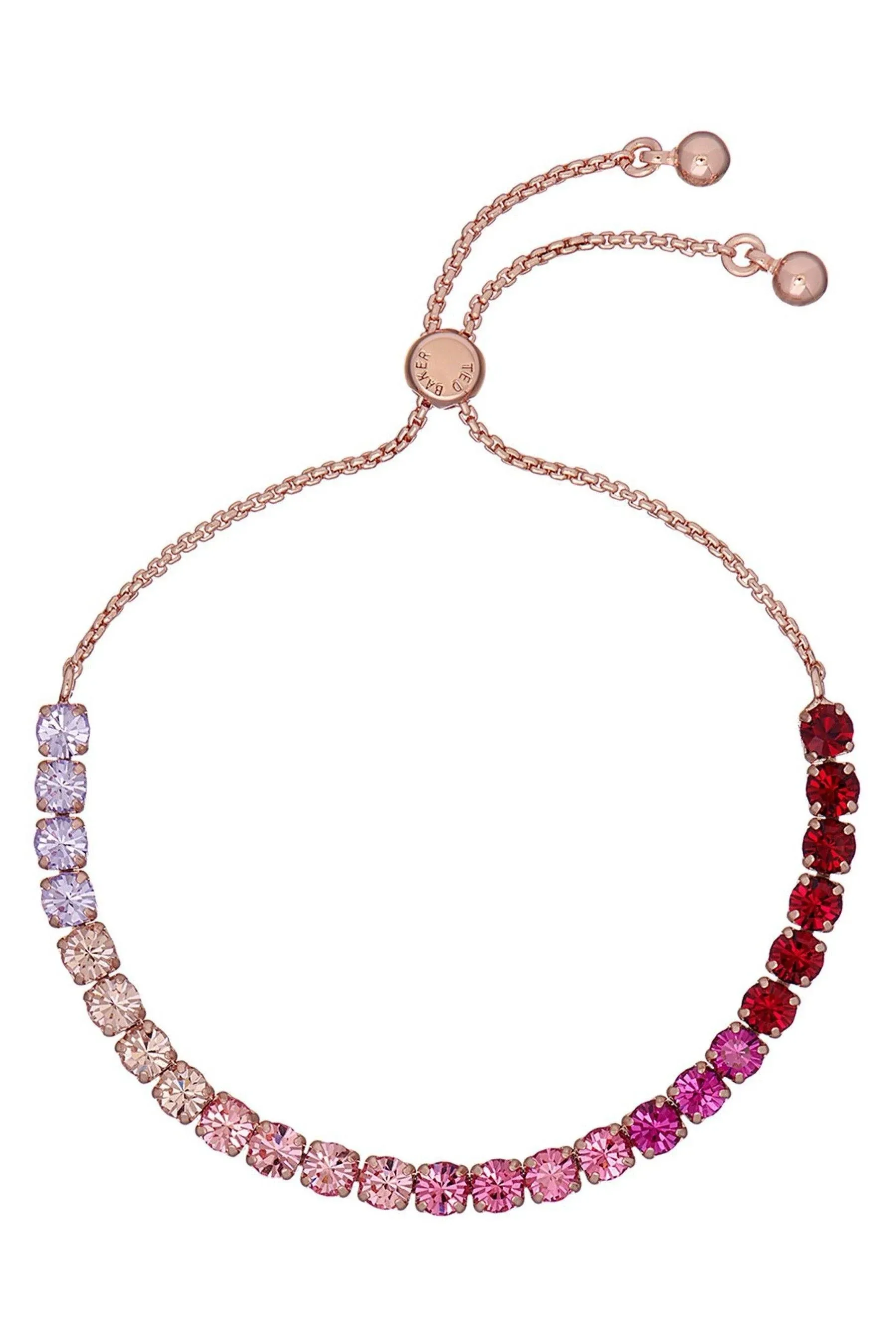 Ted Baker Pink Melrah Icon Crystal Slider Bracelet