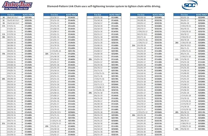 Auto-Trac Series 2300 Pickup Truck/SUV Traction Snow Tire Chains