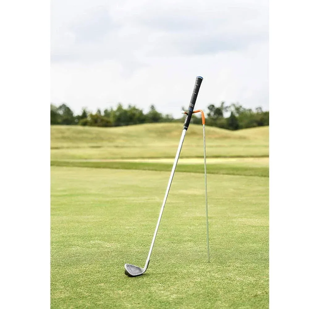 Premium V-Shaped Golf Club Stand and Club Caddy Keeps Your Clubs Clean (Orange)