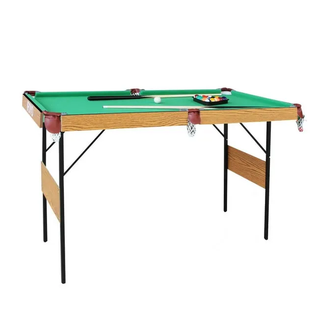 AIPINQI 55" Folding Billard Table, Portable Foldable Pool Game Table for Adult Teenager Kids, Green