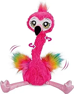 Pets Alive Frankie the Flamingo Pink - 15" Interactive Animal Dancing Plush with 3 Songs, Includes Baby Collectible Flamingo, Party Plush Toy Kids Ages 3+ by ZURU, 9.45*7.09*14.96inch