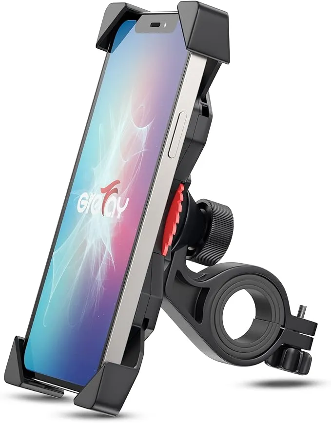 Bike Phone Holder Motorcycle Handlebar Phone Holder Scooter Phone Mount with 360° Rotation for 3.5-6.5 inch