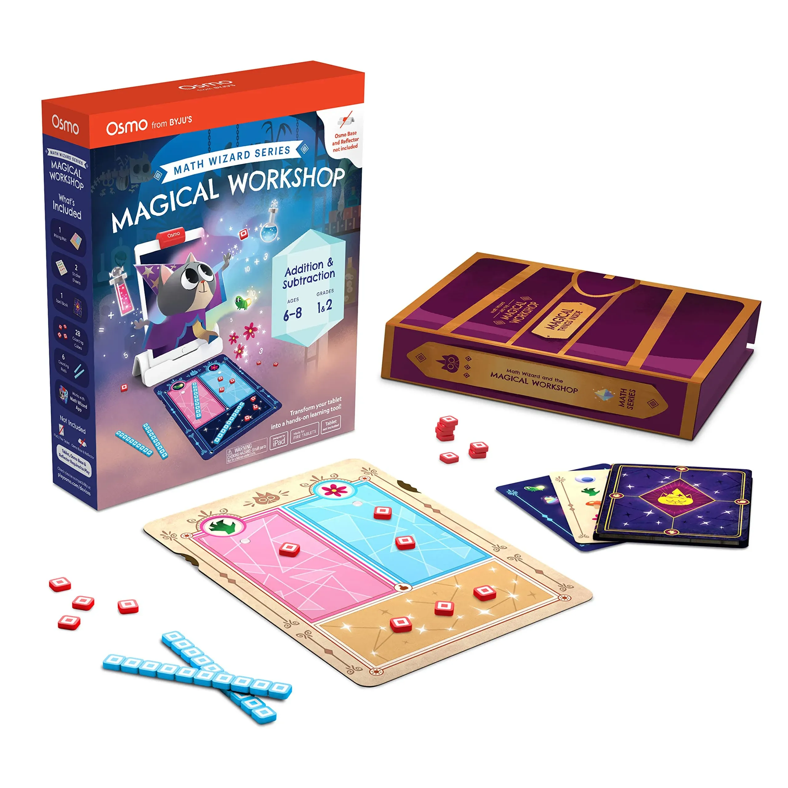 Osmo - Math Wizard and The Magical Workshop for iPad & Fire Tablet - Ages 6-8/Grades 1-2 -Addition & Subtraction-Curriculum-Inspired-STEM Toy Gifts