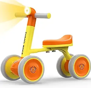 Baby Balance Bike 1+ Year Old Girls Boys - 12-24 Months Toddler Balance Bike with Night Lamp- 4 Silence Wheels Baby Bikes - Ride On Toys for Kids First Bike Gift