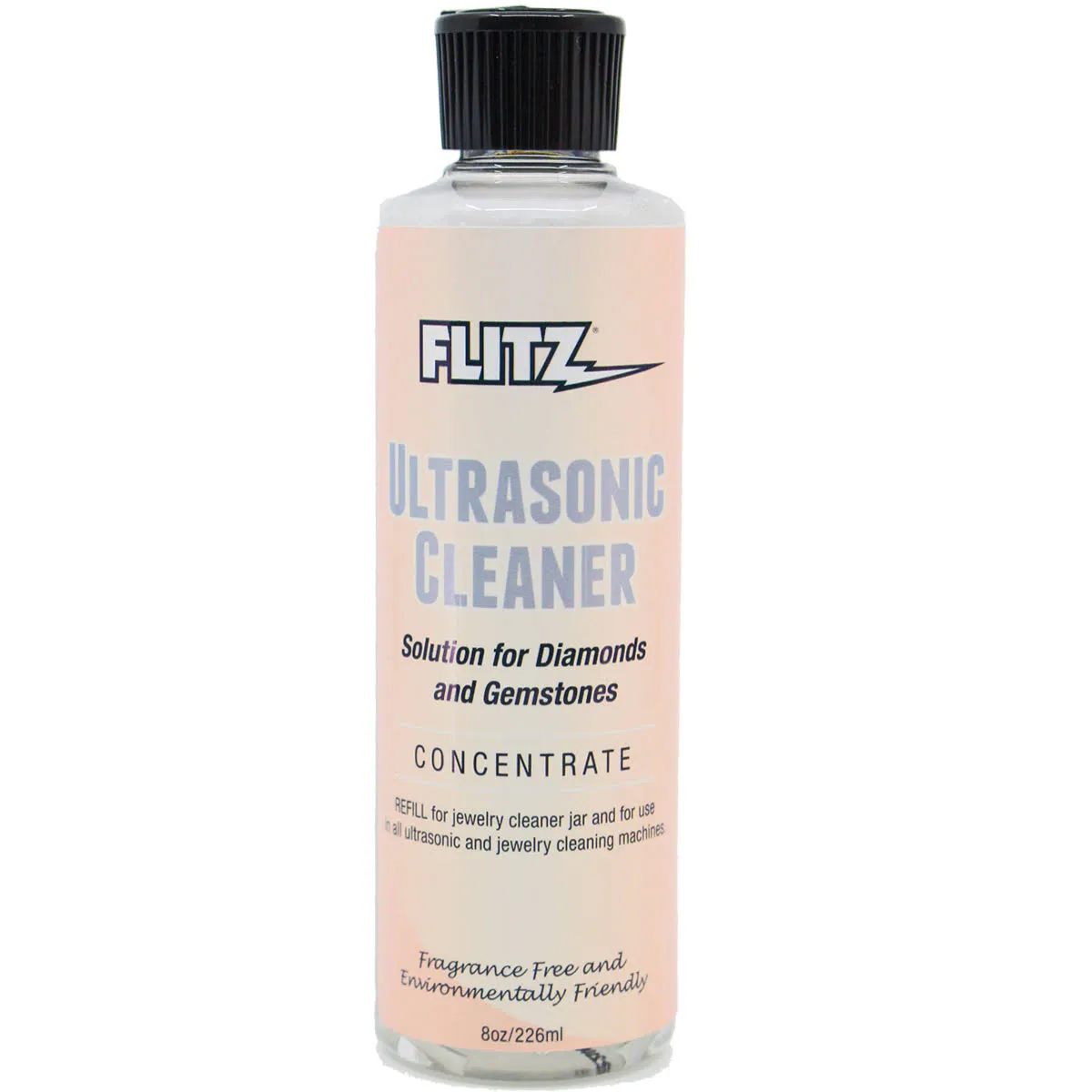 Flitz Ultrasonic Cleaner Solution - Jewelry Cleaner Concentrate - Effective Quick & Easy Ultrasonic Jewelry Cleaner for Sonic and Ultrasonic Machines - 8oz, Made in USA