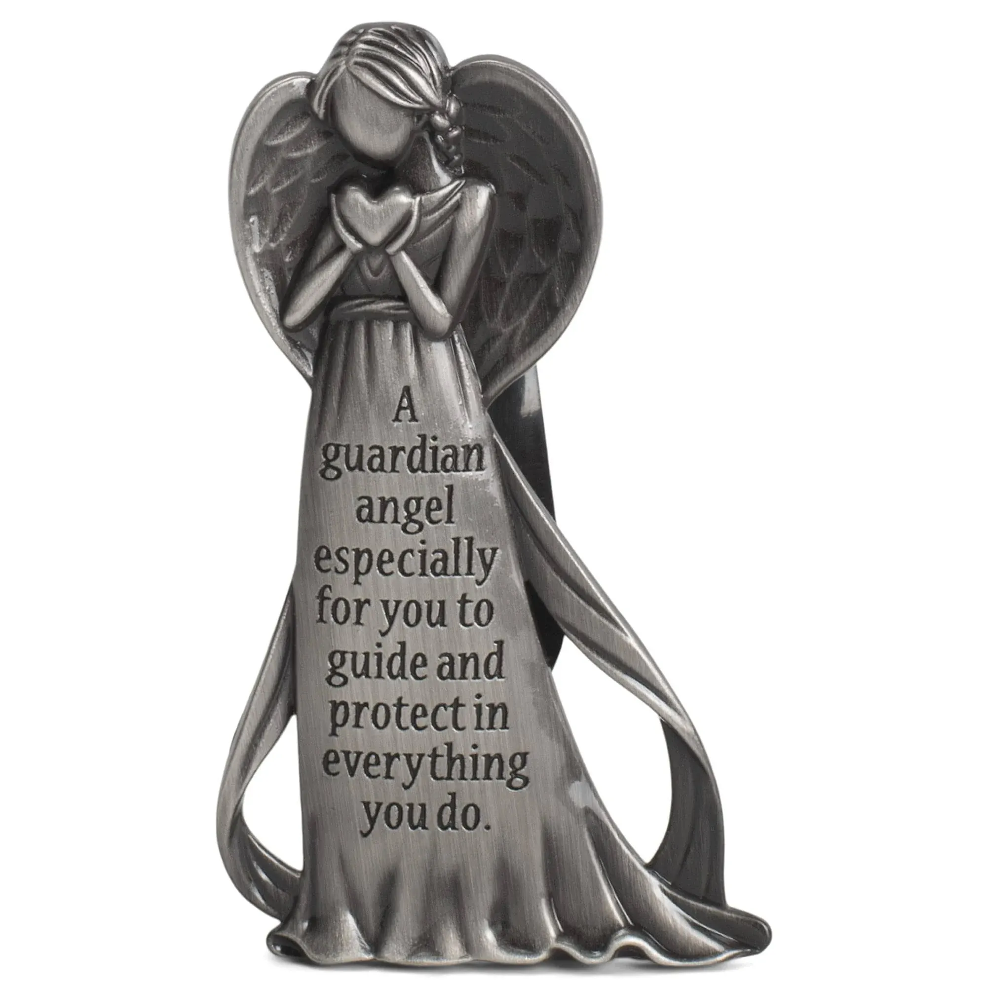 Dicksons Guardian Angel Protect Silver Tone 2 inch Zinc Alloy Automotive Visor Clip