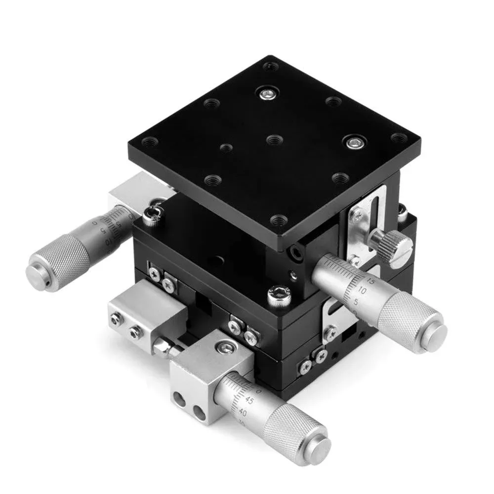 TOAUTO Xyz 3 Axis Manual Linear Stage 60x60mm Trimming Bearing Tuning Platform ...