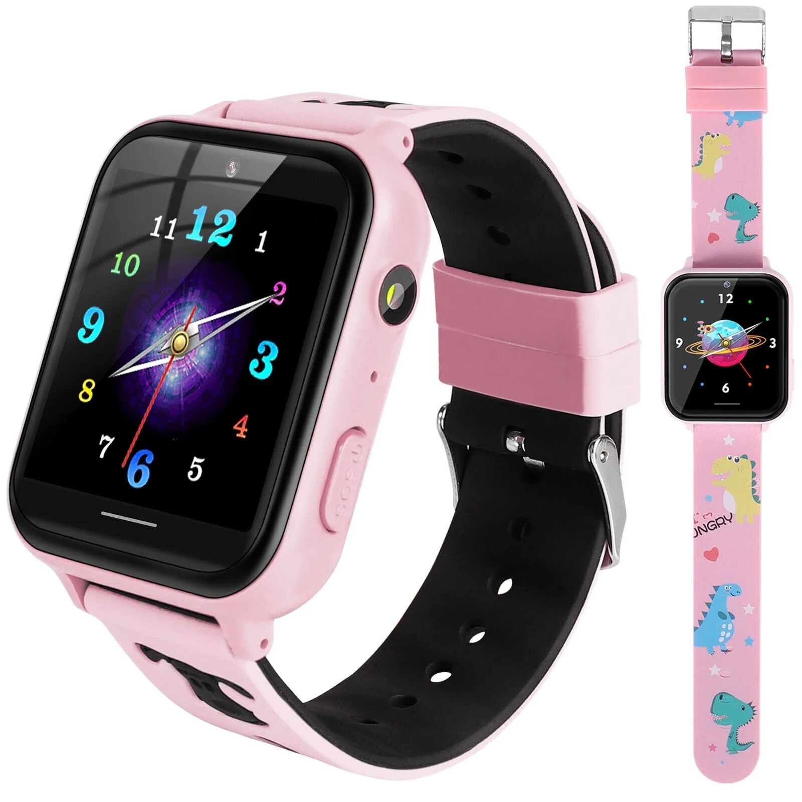 TOPCHANCES Smart Watch for Kids, Kids Smartwatch with Two-way Call 10 Games Camera Music Player SOS, Birthday Educational Gift for Age 3-14 Boys Girls, Pink