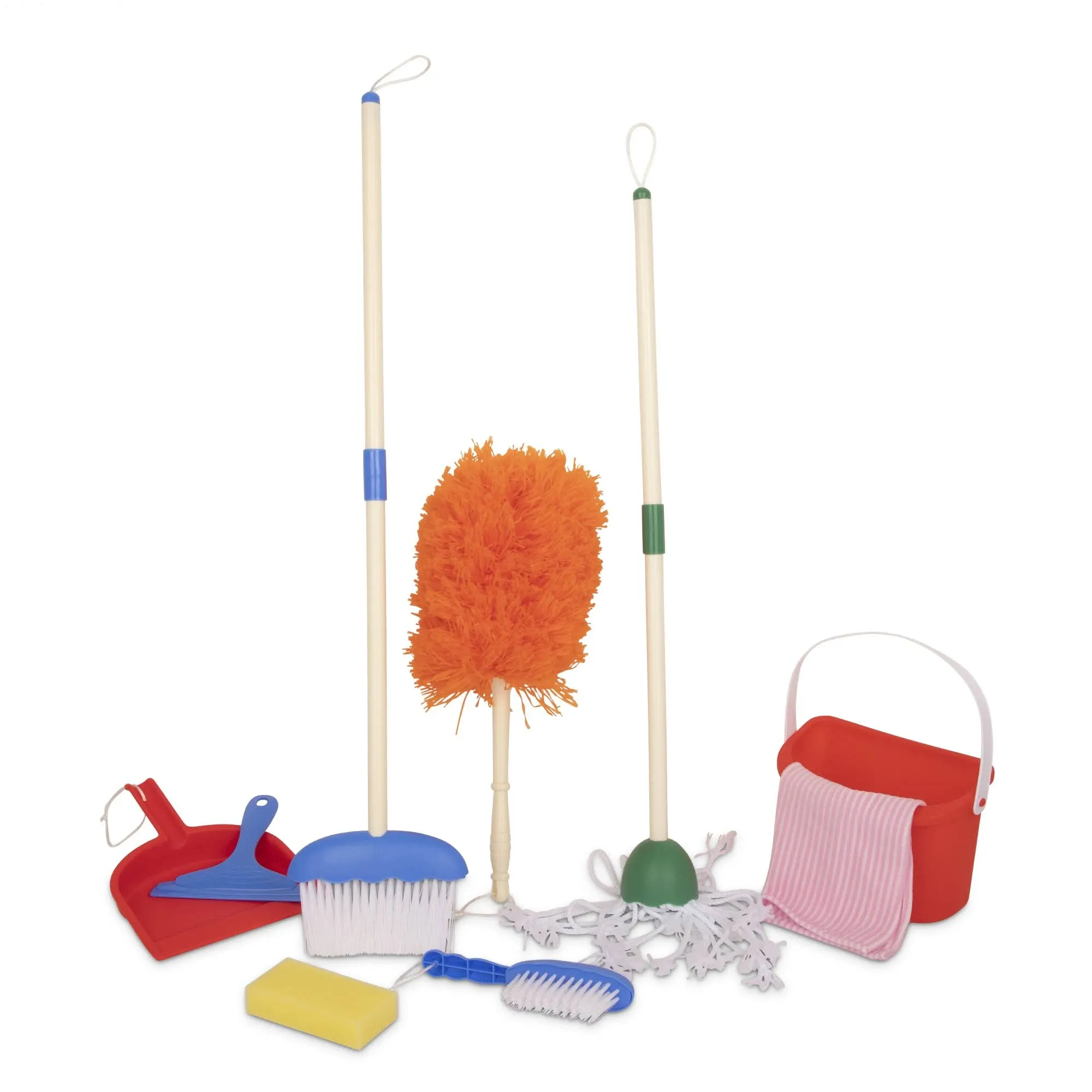 Playkidz Deluxe Cleaning Set, 11pcs Includes Spray, Mop, Brush, Broom, Sponge ...