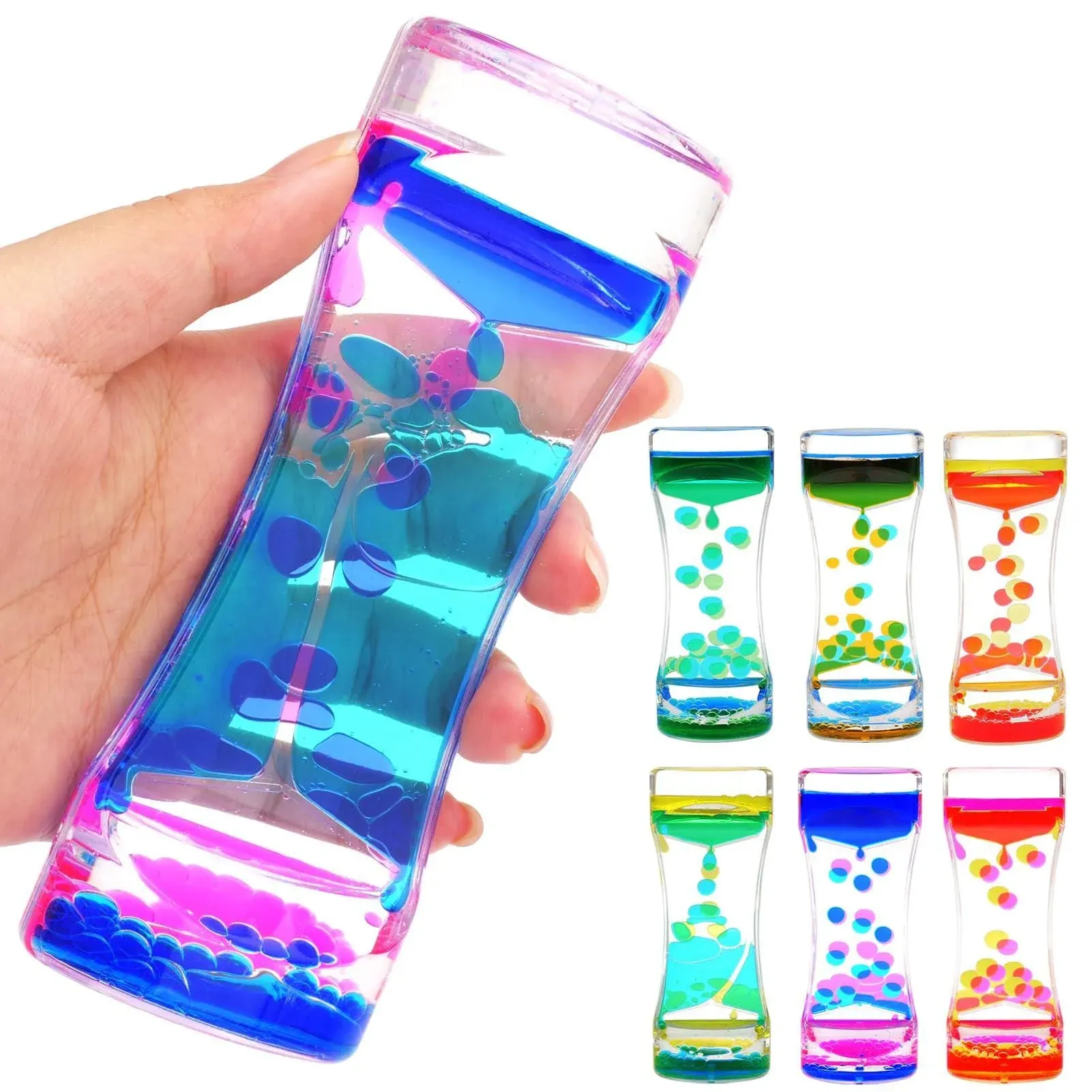 Liquid Motion Bubbler Sensory Toys - 6 Pack Liquid Timer Sensory Toys for Autistic Children, Sensory Bottle for Kids and Adults, Calming Tool for Autism, Anxiety, ADHD, Liquid Motion Classroom Prizes