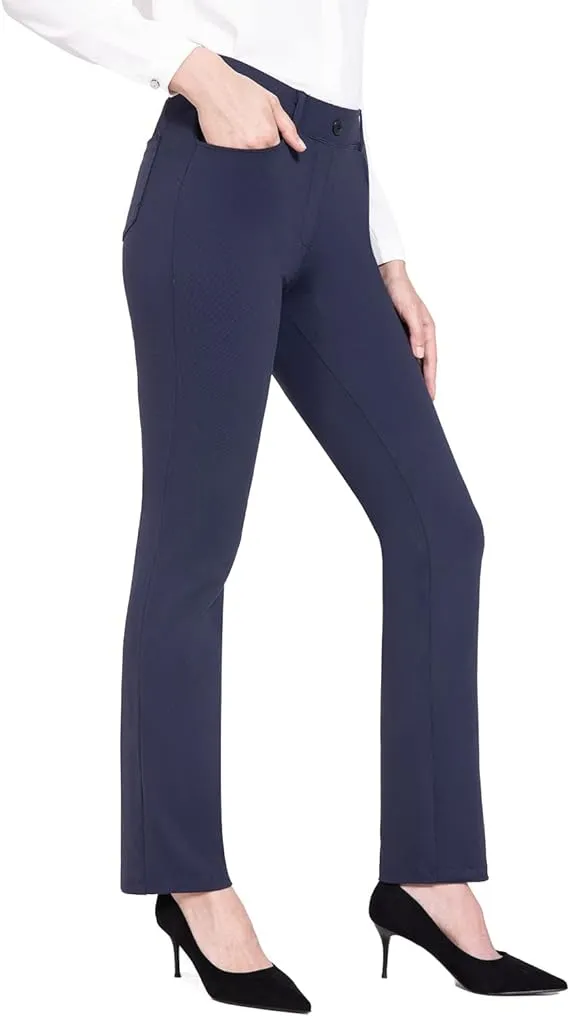 BALEAF Womens Dress Pants 29"/31" Yoga Work Pants Straight Leg/Bootcut Pull On Slacks Business Casual Office Pockets