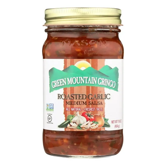 Green Mountain Gringo Medium Salsa - Garlic - Case of 12-16 oz.